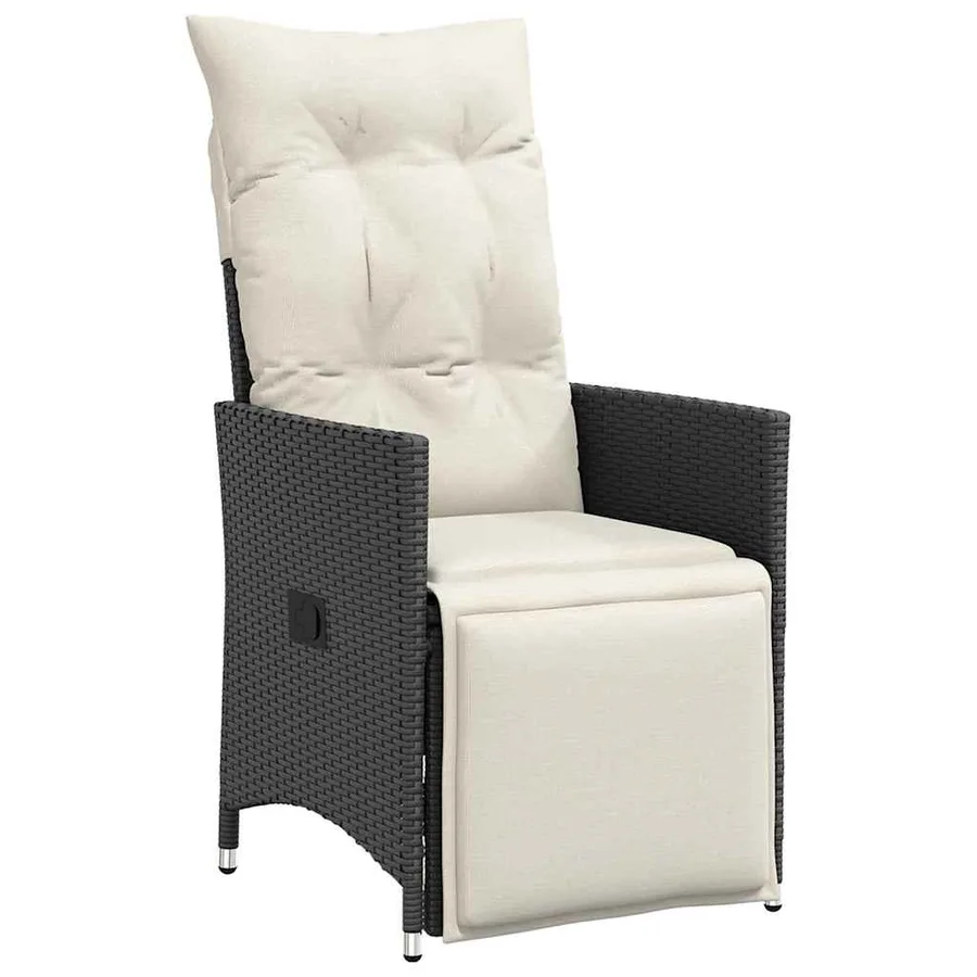 Ensemble de salle à manger pour jardin 9 pcs Noir polyrotin - 6
