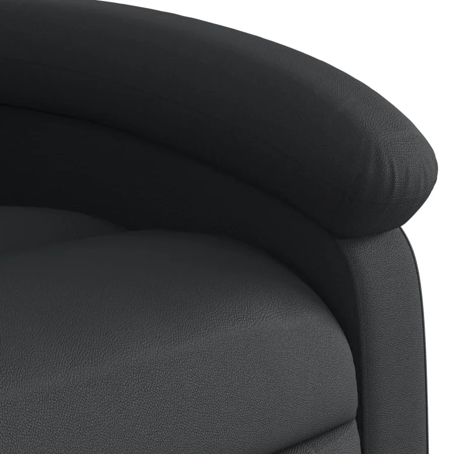Fauteuil inclinable noir cuir véritable - 8