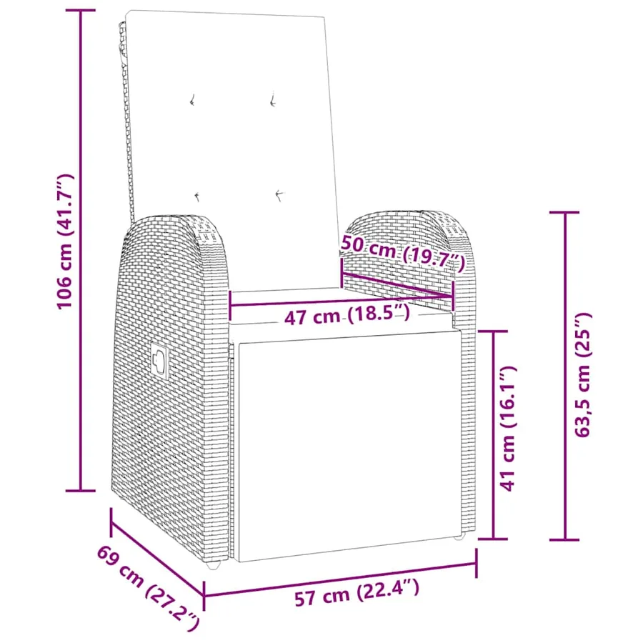 Ensemble de salle à manger pour jardin 5 pcs Gris polyrotin - 10
