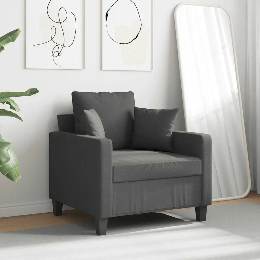 Fauteuil Gris foncé 60 cm Tissu - 3