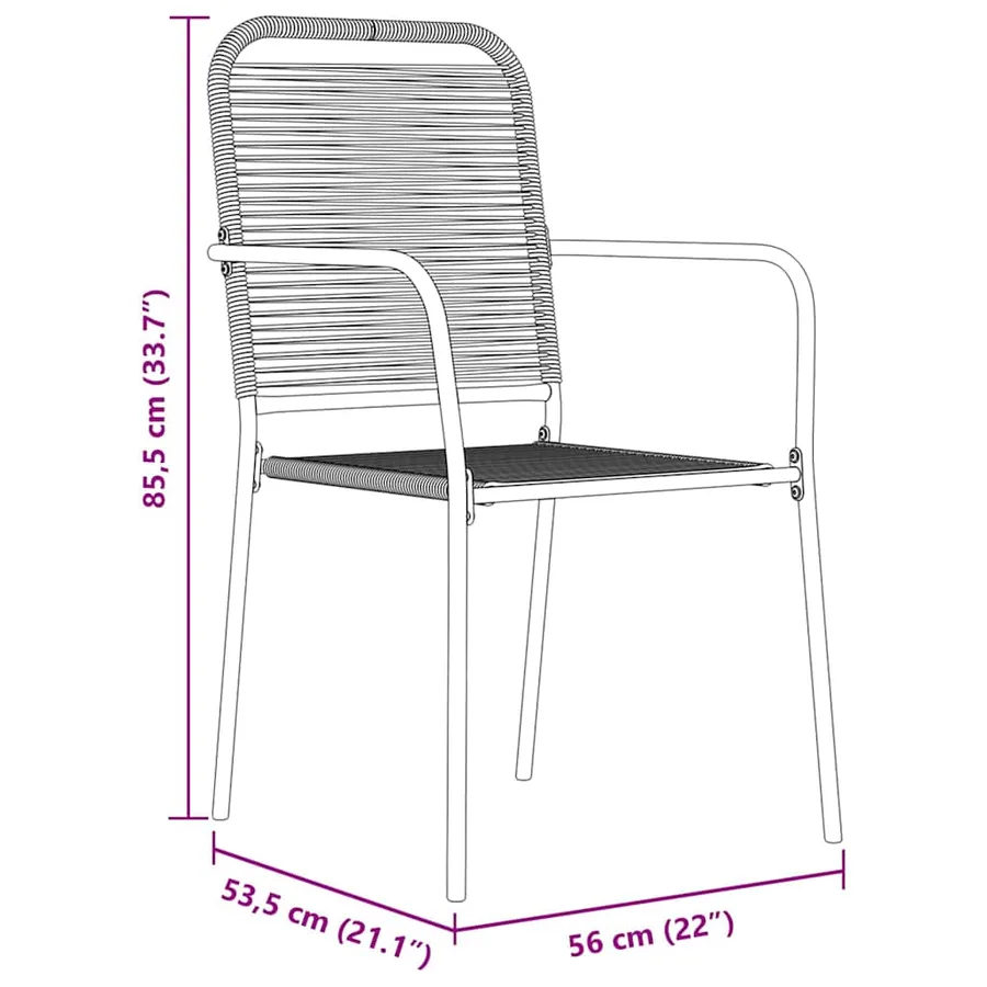 Ensemble de salle à manger pour jardin 7 pcs Noir - 10