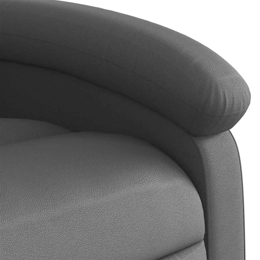 Fauteuil inclinable gris cuir véritable - 9