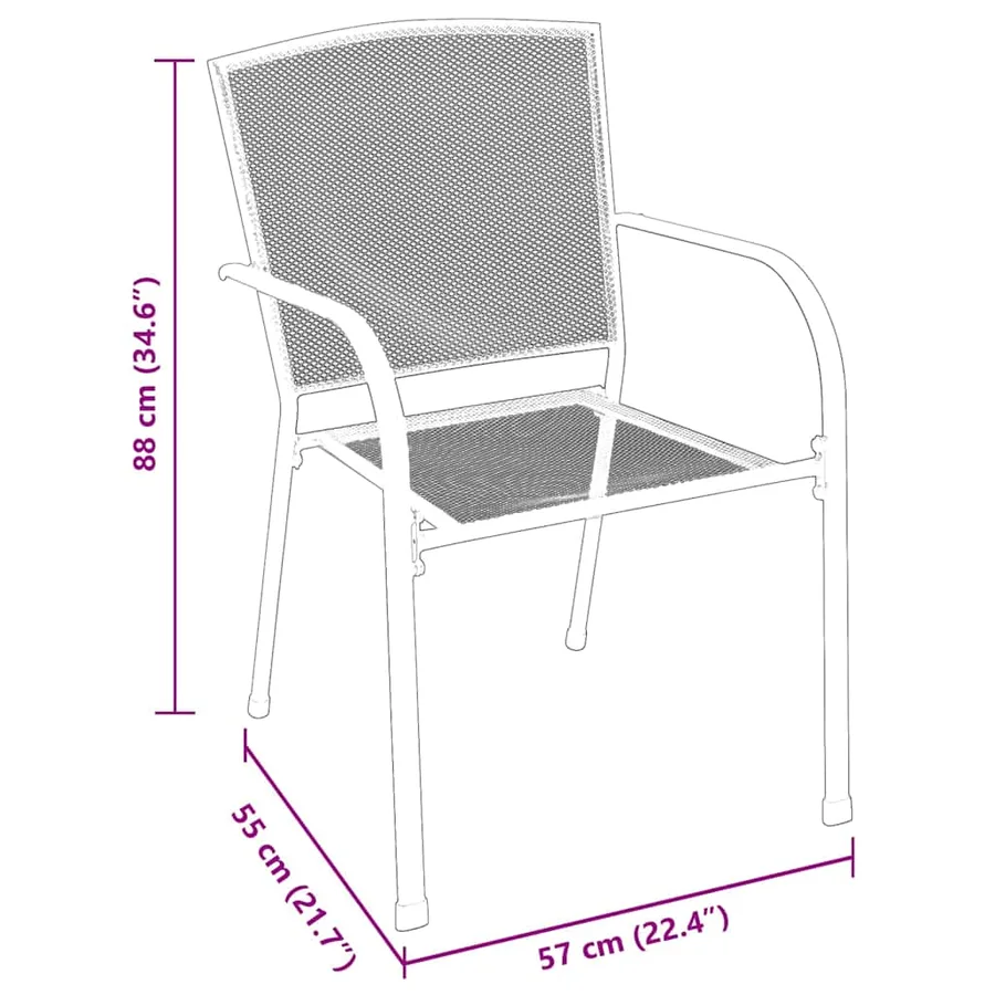 Ensemble de salle à manger pour jardin 5 pcs Anthracite - 8