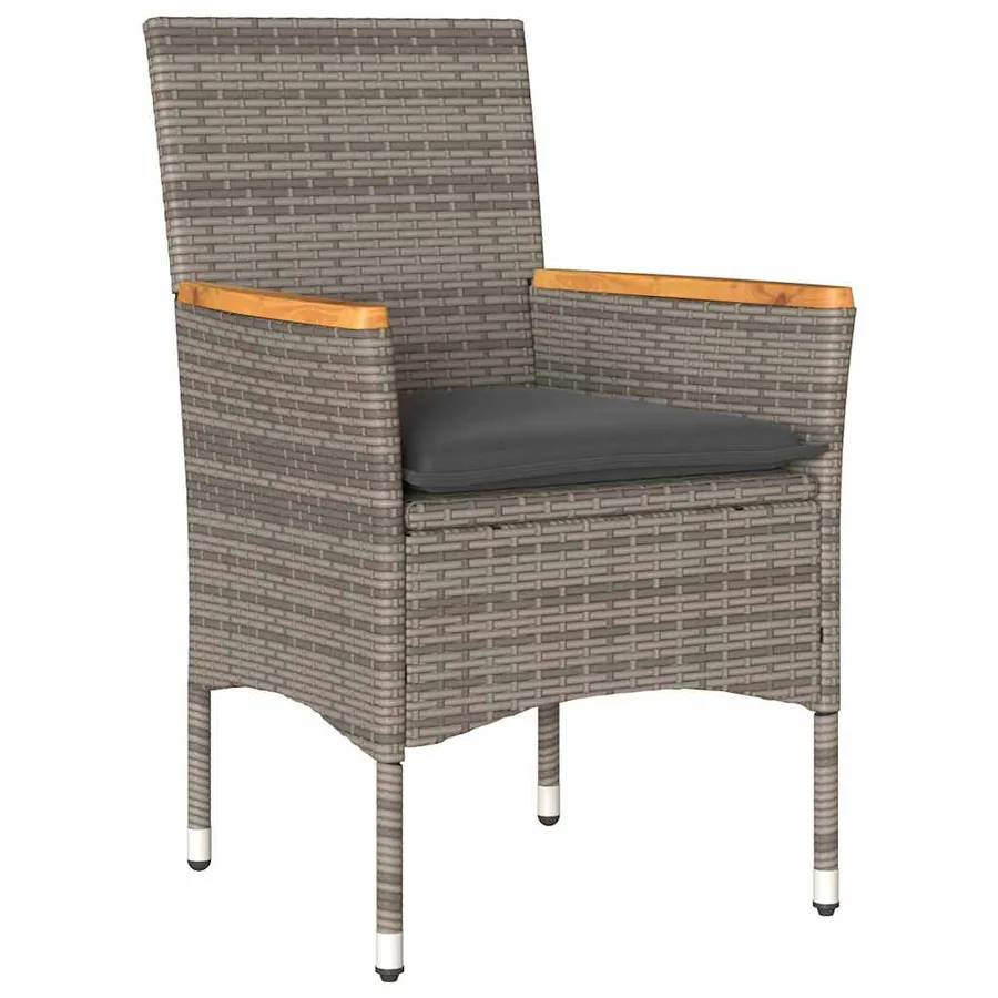 Ensemble de salle à manger pour jardin 5 pcs Gris polyrotin - 6