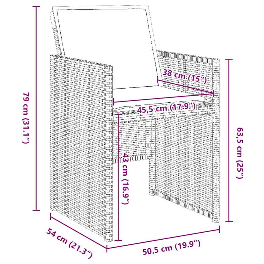 Ensemble de salle à manger pour jardin 5 pcs Gris polyrotin - 8