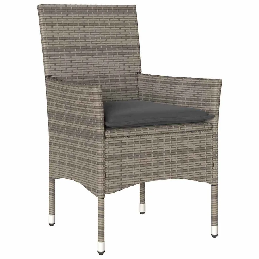 Ensemble de salle à manger pour jardin 5 pcs Gris polyrotin - 6