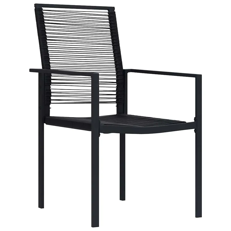 Ensemble de salle à manger pour jardin 7 pcs Noir - 6