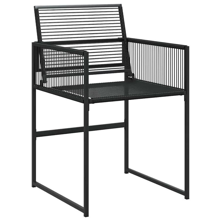 Ensemble de salle à manger pour jardin 9 pcs Noir polyrotin - 6