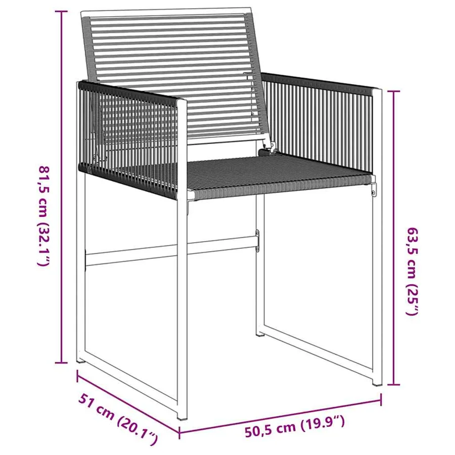 Ensemble de salle à manger pour jardin 9 pcs Noir polyrotin - 8