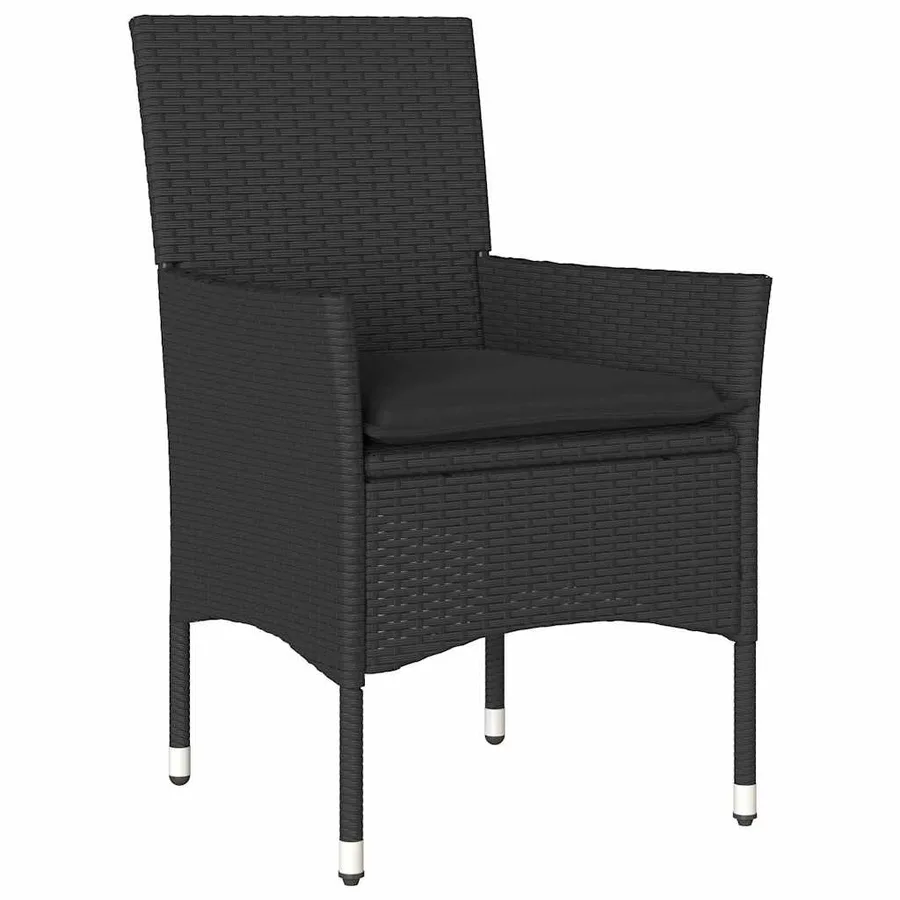 Ensemble de salle à manger pour jardin 5 pcs Noir polyrotin - 6
