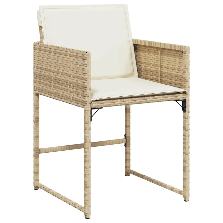 Ensemble de salle à manger pour jardin 9 pcs Beige polyrotin - 6