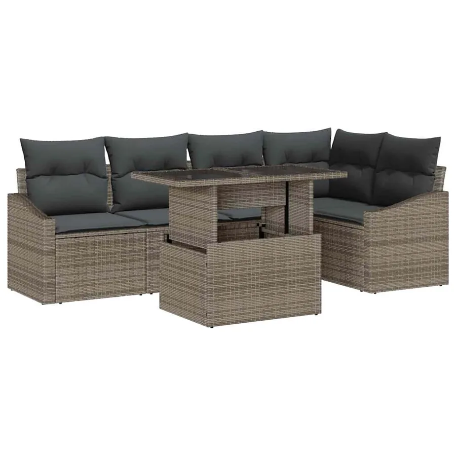 Ensemble de canapé de jardin avec coussin 6 pcs Gris - 2