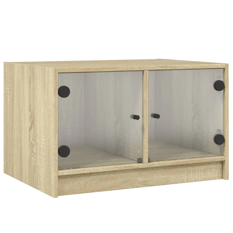 Table basse avec portes en verre chêne sonoma 68x50x42 cm - 2