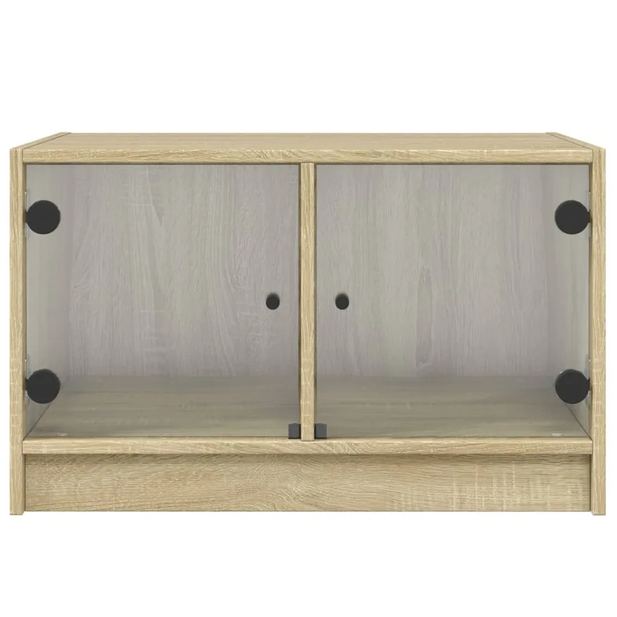 Table basse avec portes en verre chêne sonoma 68x50x42 cm - 6