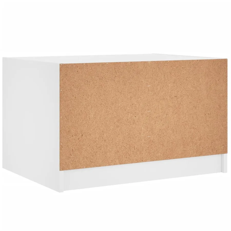 Table basse avec portes en verre blanc 68x50x42 cm - 8