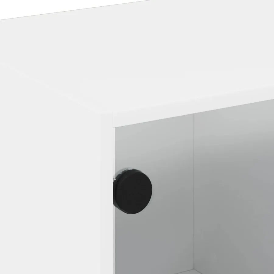 Table basse avec portes en verre blanc 68x50x42 cm - 9
