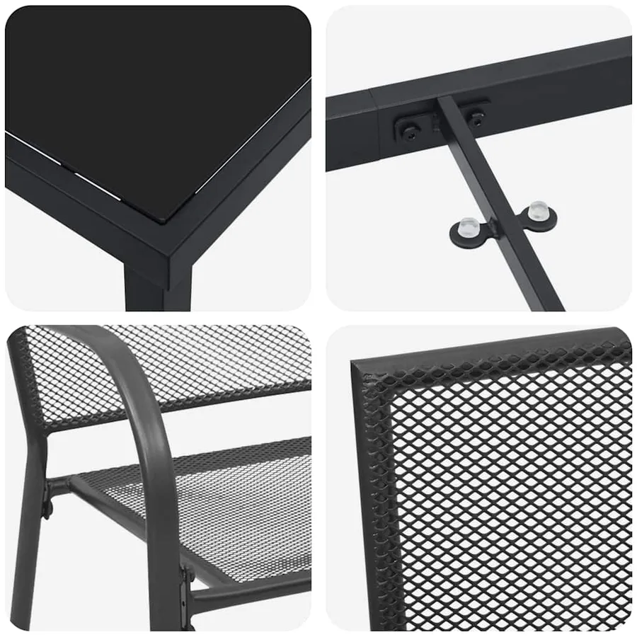 Ensemble de salle à manger pour jardin 7 pcs Anthracite - 9