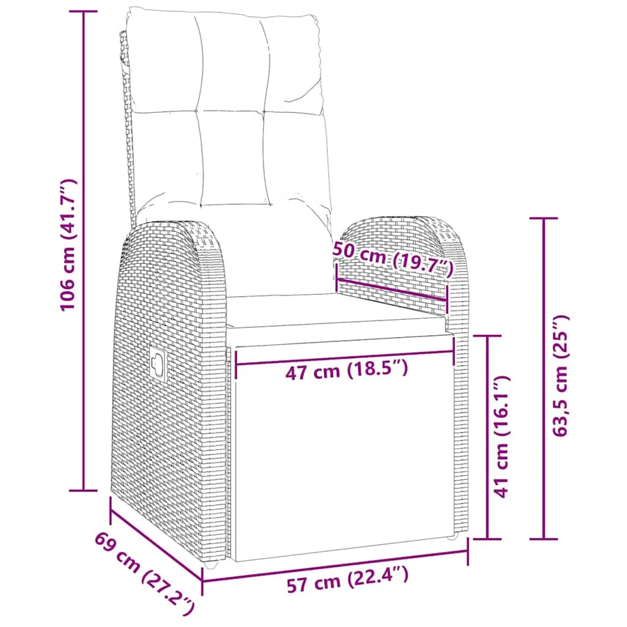 Ensemble de salle à manger pour jardin 5 pcs Noir polyrotin - 8