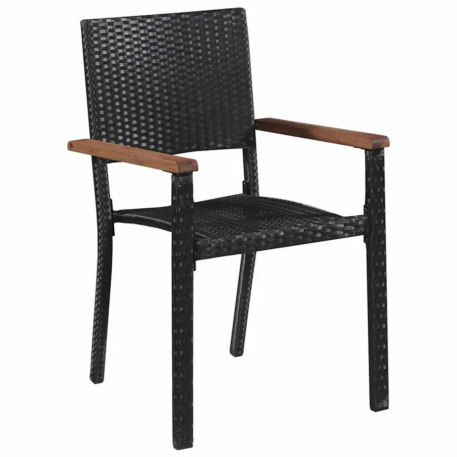 Ensemble de salle à manger pour jardin 5 pcs Noir - 6