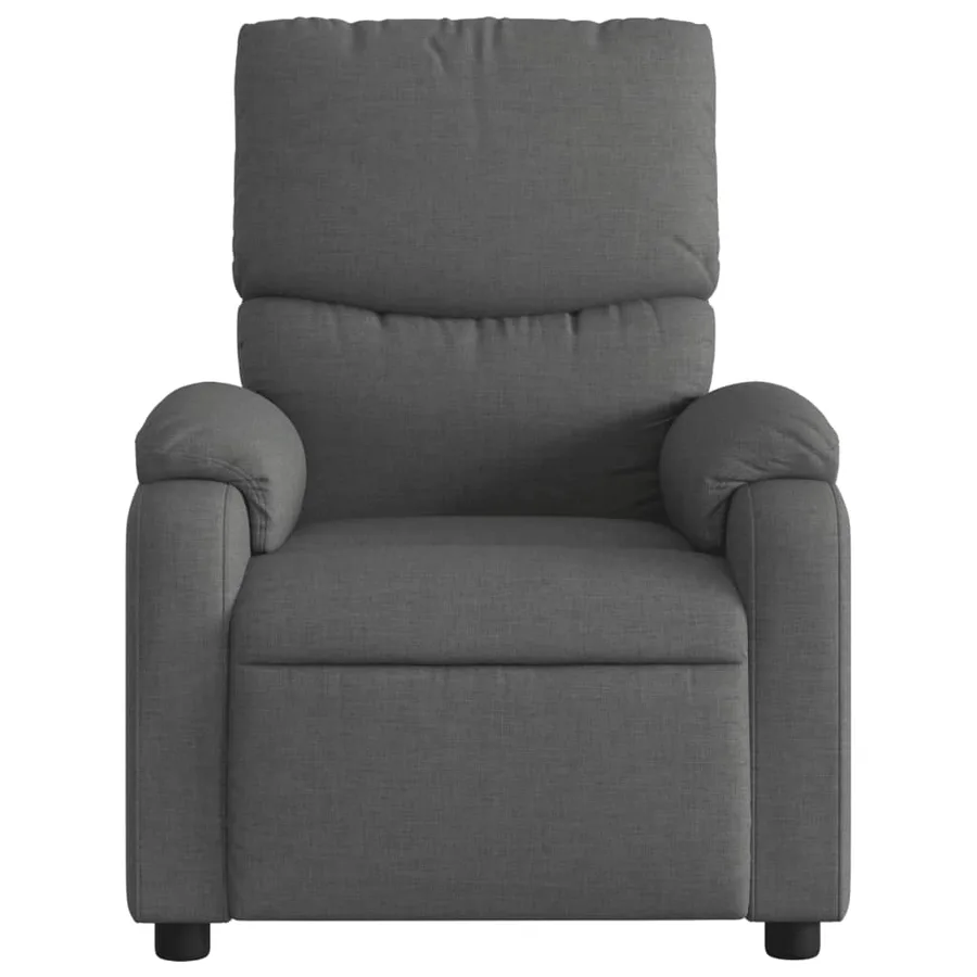 Fauteuil inclinable de massage gris foncé tissu - 7