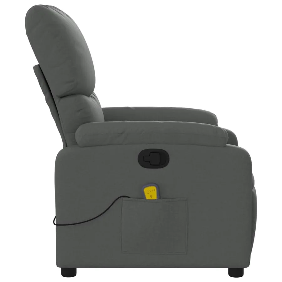 Fauteuil inclinable de massage gris foncé tissu - 8