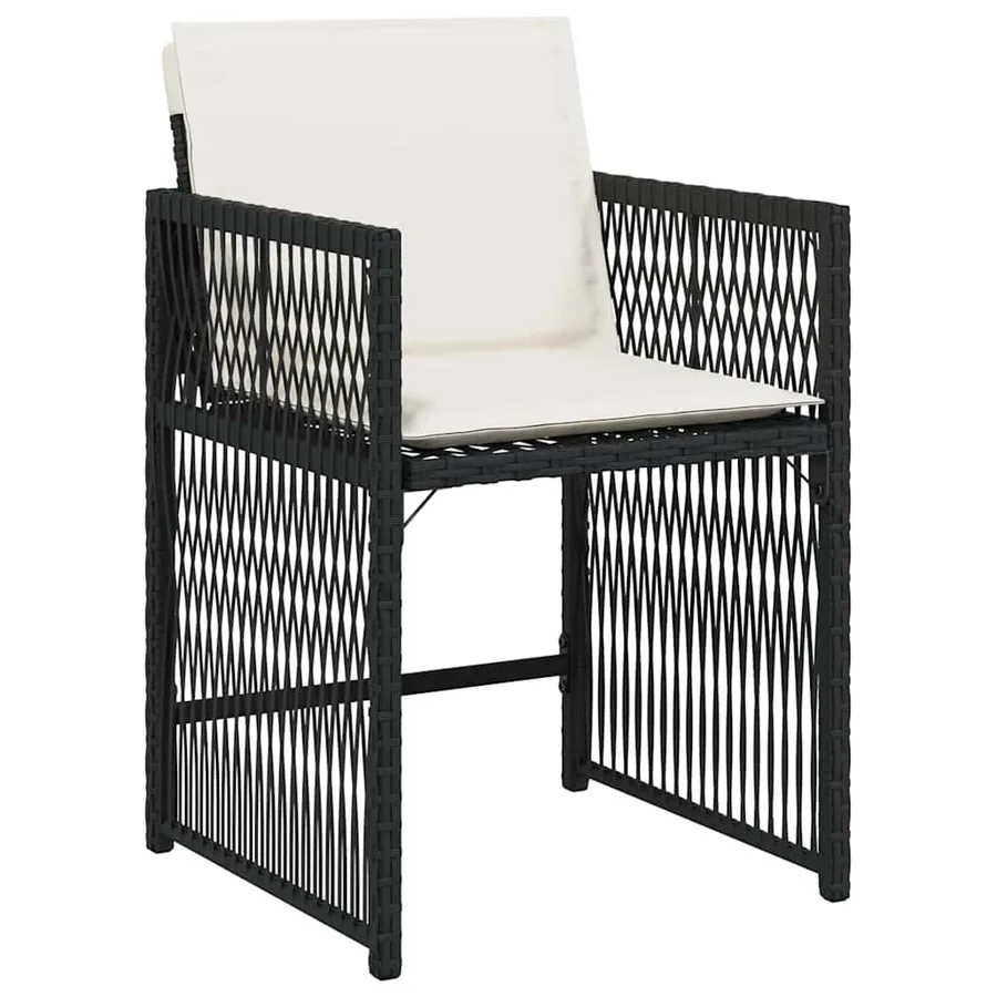 Ensemble de salle à manger pour jardin 5 pcs Noir polyrotin - 6