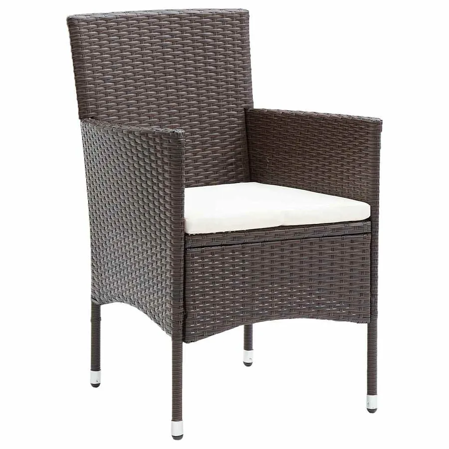 Ensemble de salle à manger pour jardin 7 pcs Marron polyrotin - 6