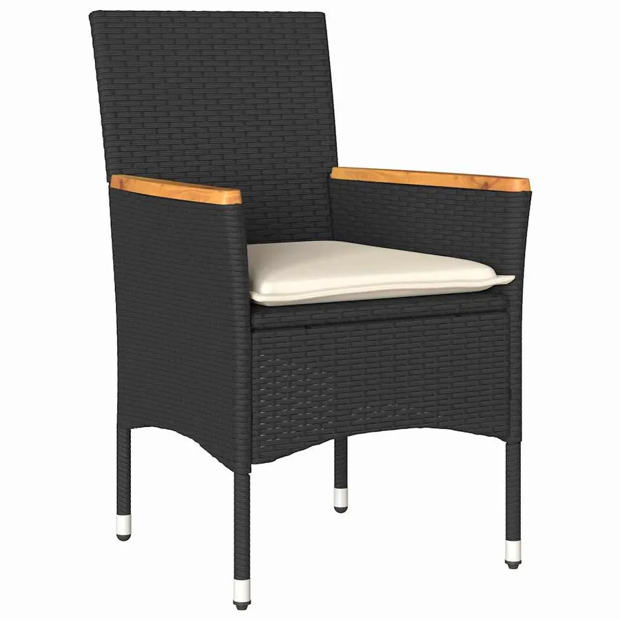 Ensemble de salle à manger pour jardin 5 pcs Noir polyrotin - 6