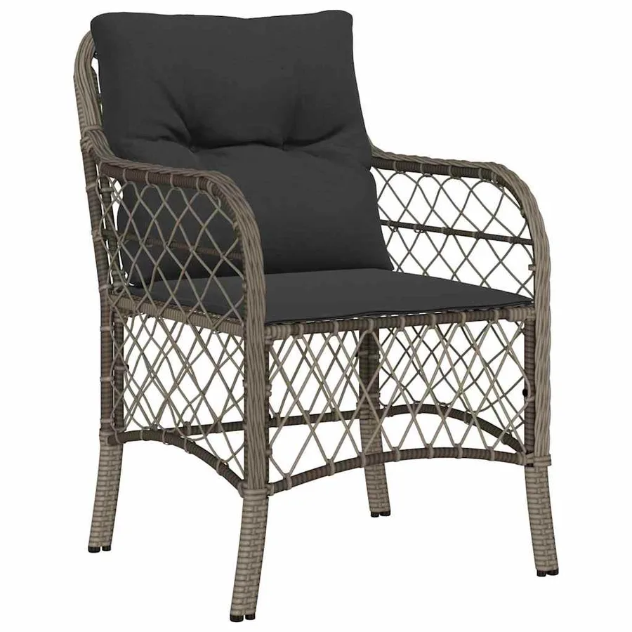 Ensemble de salle à manger pour jardin 7 pcs Gris polyrotin - 6