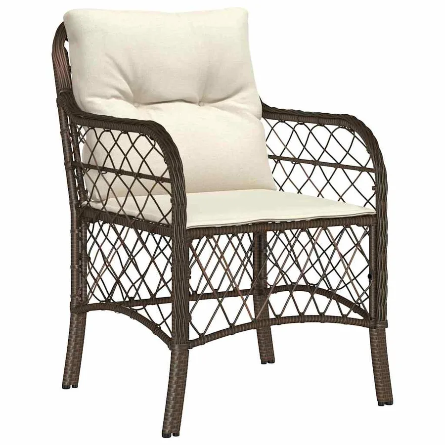 Ensemble de salle à manger pour jardin 7 pcs Marron polyrotin - 6