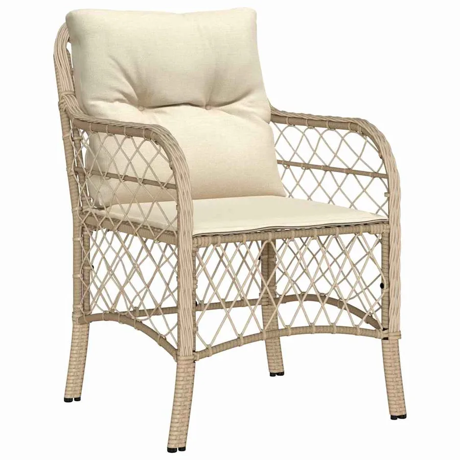 Ensemble de salle à manger pour jardin 7 pcs Beige polyrotin - 6
