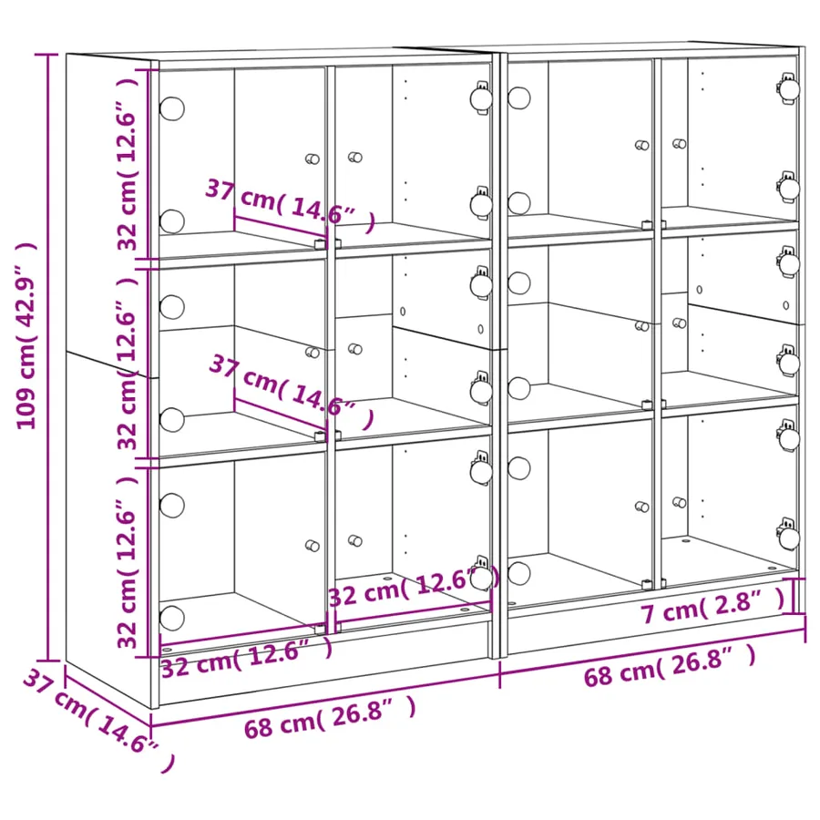 Bibliothèque avec portes blanc 136x37x109 cm bois d'ingénierie - 12