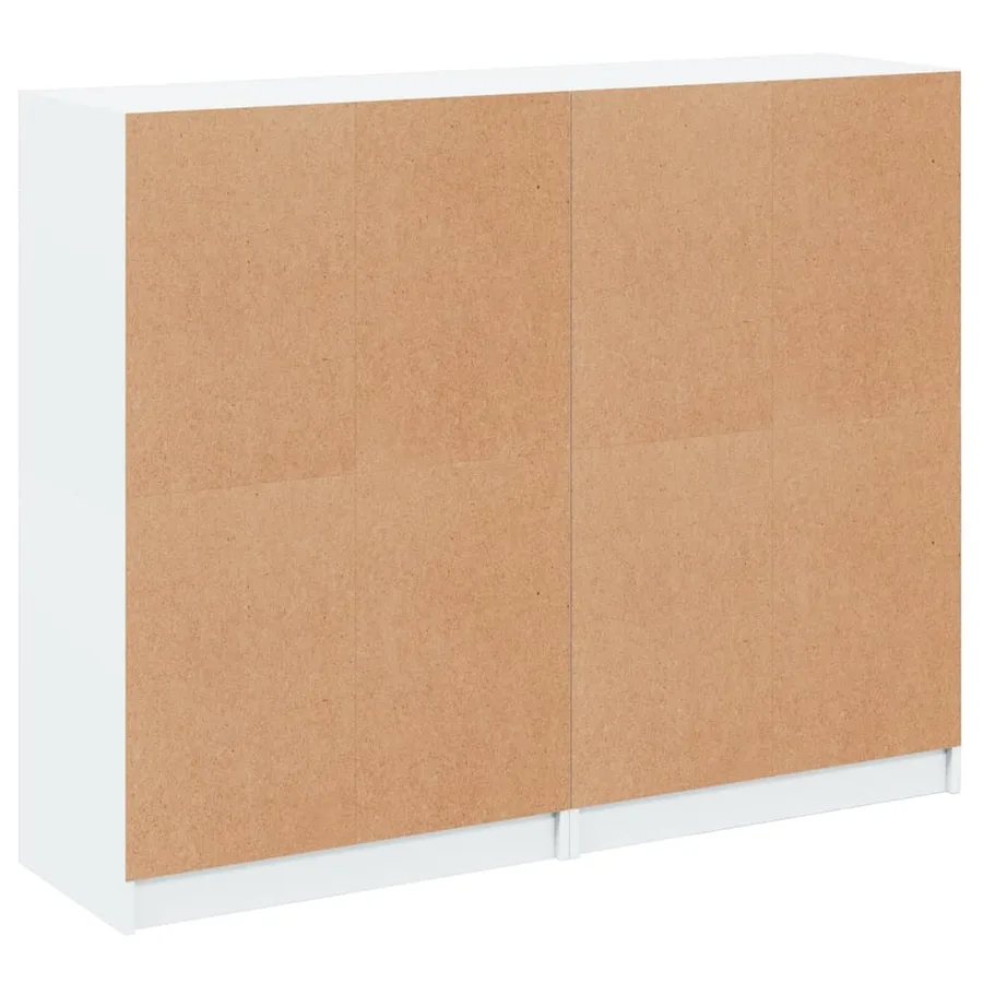 Bibliothèque avec portes blanc 136x37x109 cm bois d'ingénierie - 9