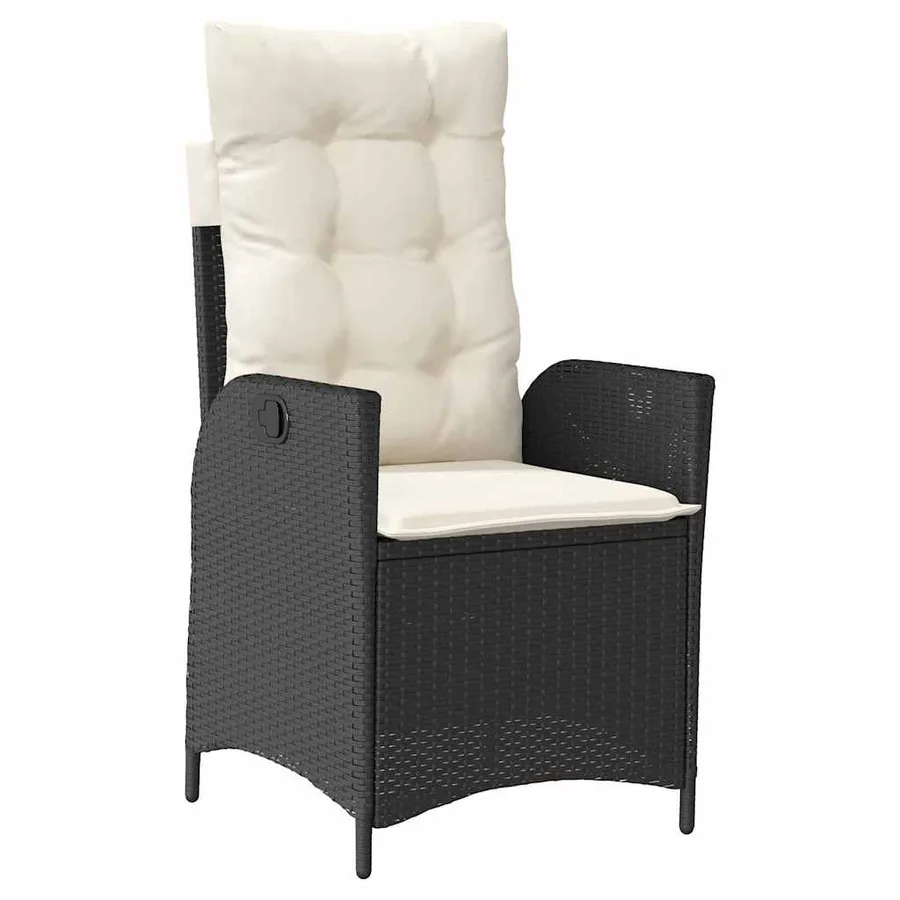 Ensemble de salle à manger pour jardin 5 pcs Noir polyrotin - 6