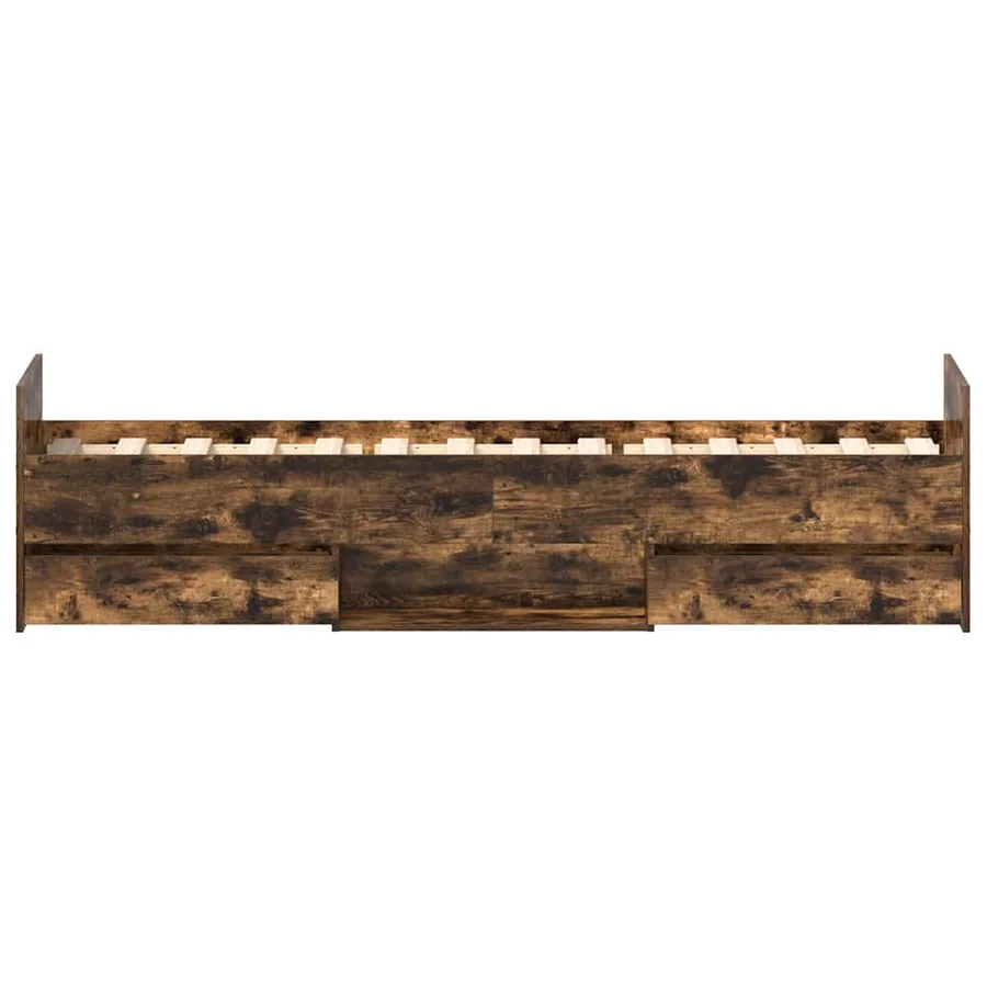 Cadre de lit sans matelas chêne fumé 100x200 cm - 7