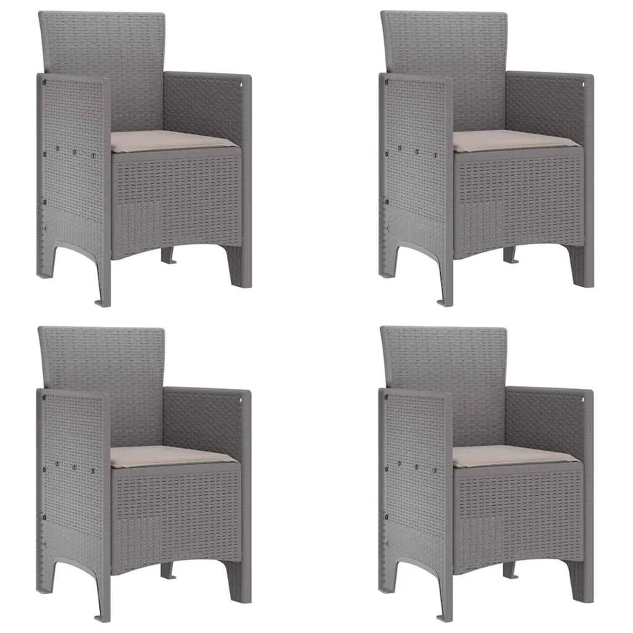 Chaise de jardin 4 pcs Gris clair 53 x 49 x 85 cm Polypropylène - 2