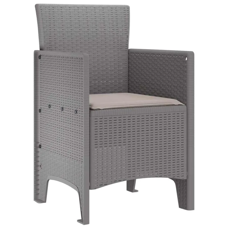 Chaise de jardin 4 pcs Gris clair 53 x 49 x 85 cm Polypropylène - 4