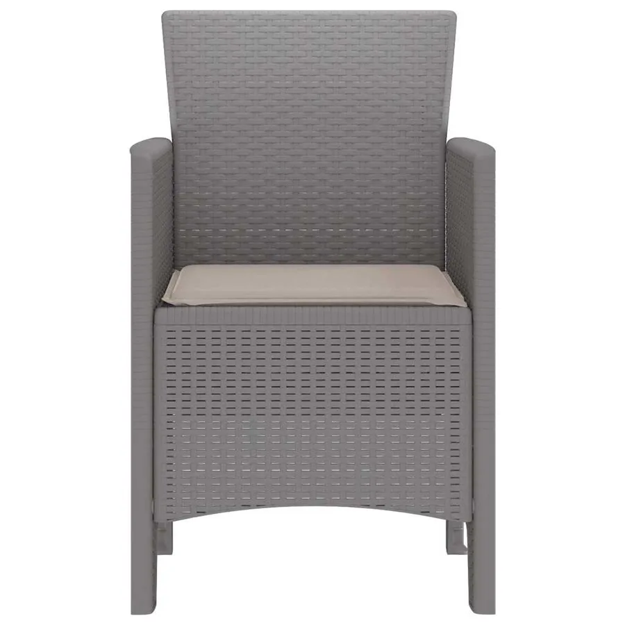 Chaise de jardin 4 pcs Gris clair 53 x 49 x 85 cm Polypropylène - 6