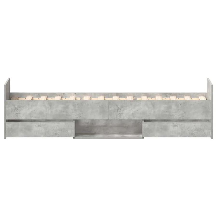 Cadre de lit sans matelas gris béton 100x200 cm - 7