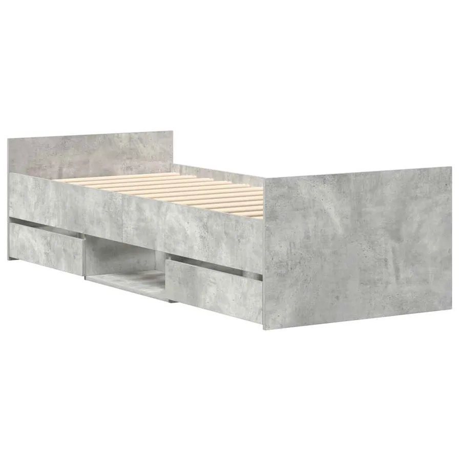 Cadre de lit sans matelas gris béton 100x200 cm - 8