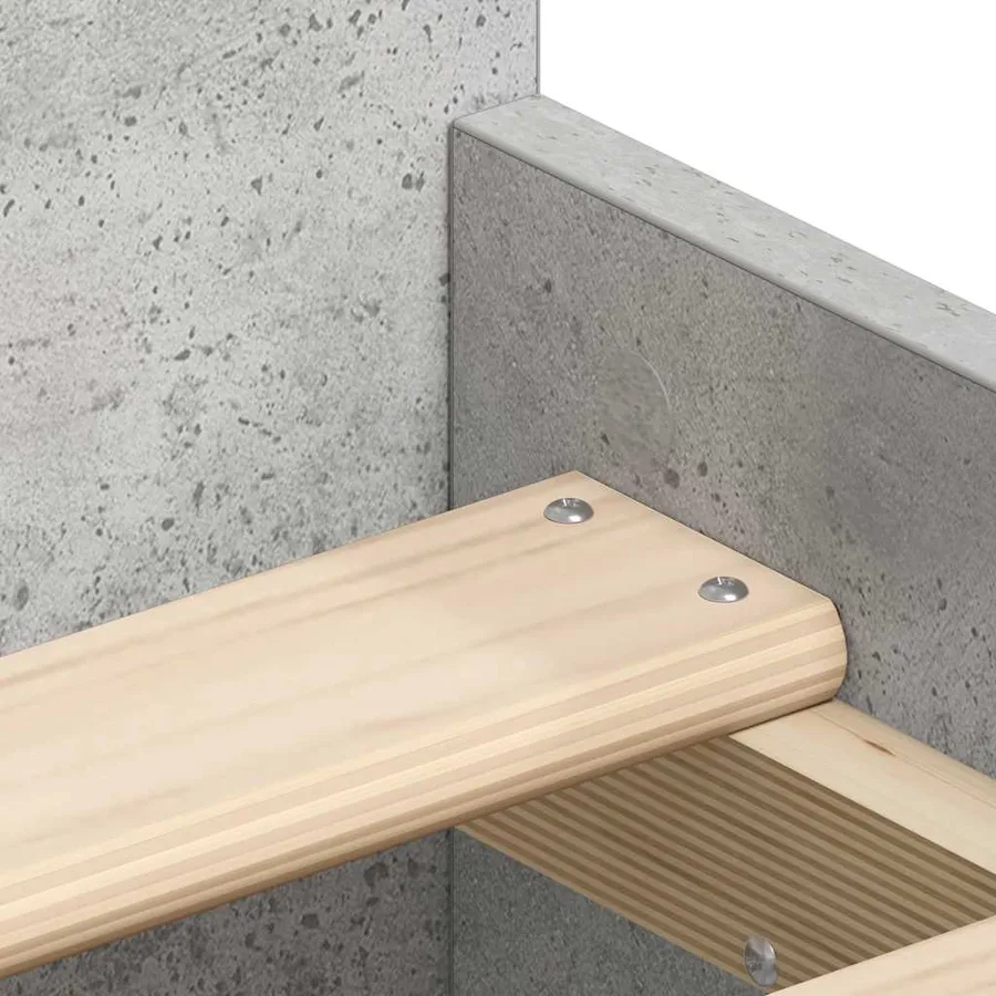 Cadre de lit sans matelas gris béton 100x200 cm - 9