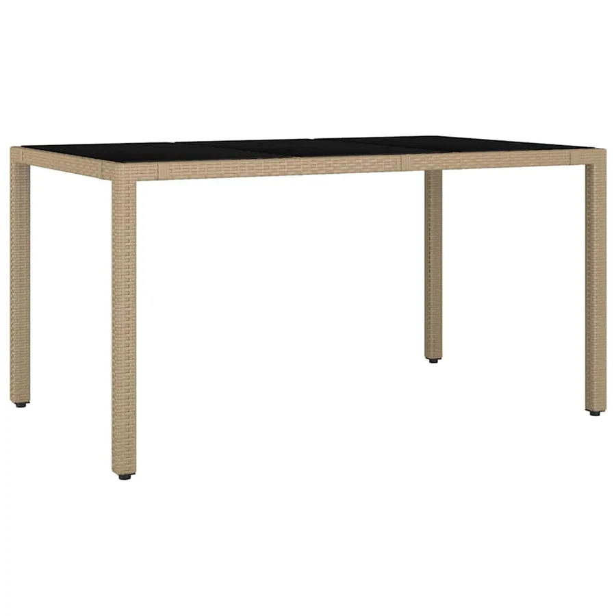 Ensemble de salle à manger pour jardin 7 pcs Beige polyrotin - 5