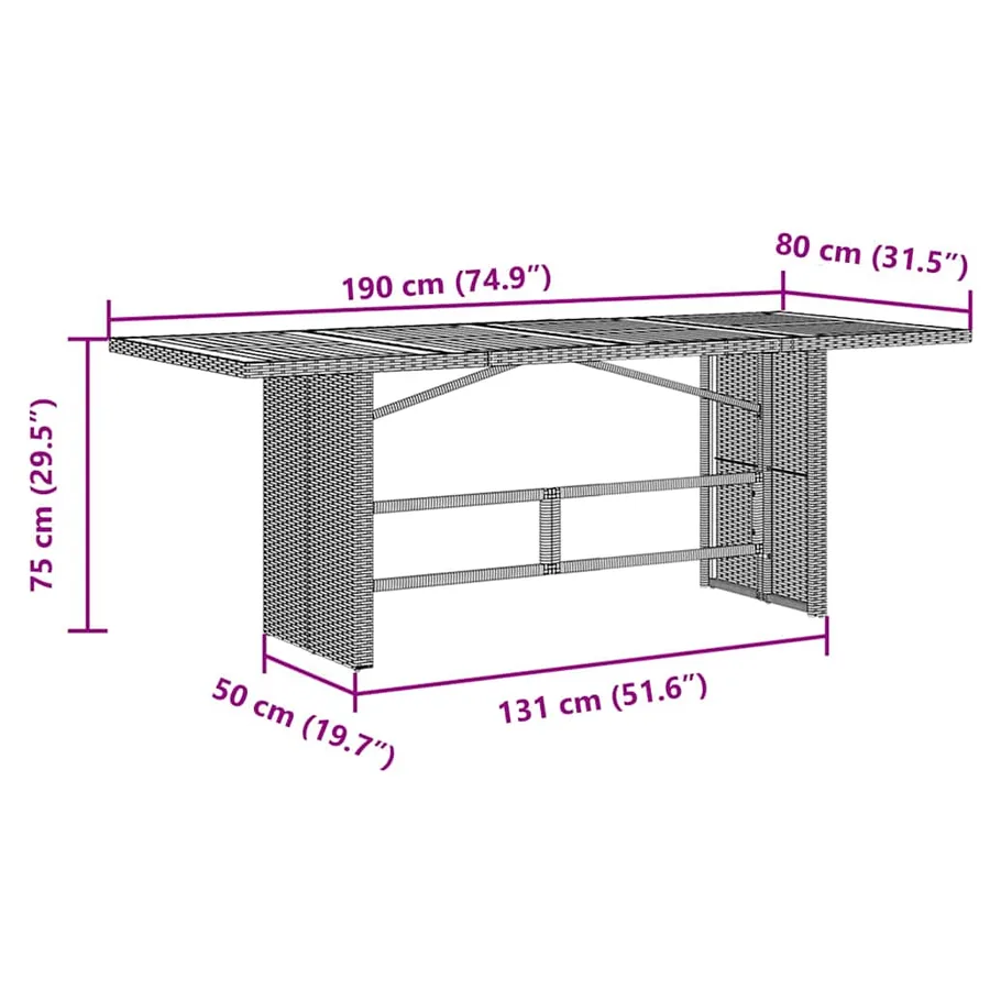 Ensemble de salle à manger pour jardin 9 pcs Noir polyrotin - 11