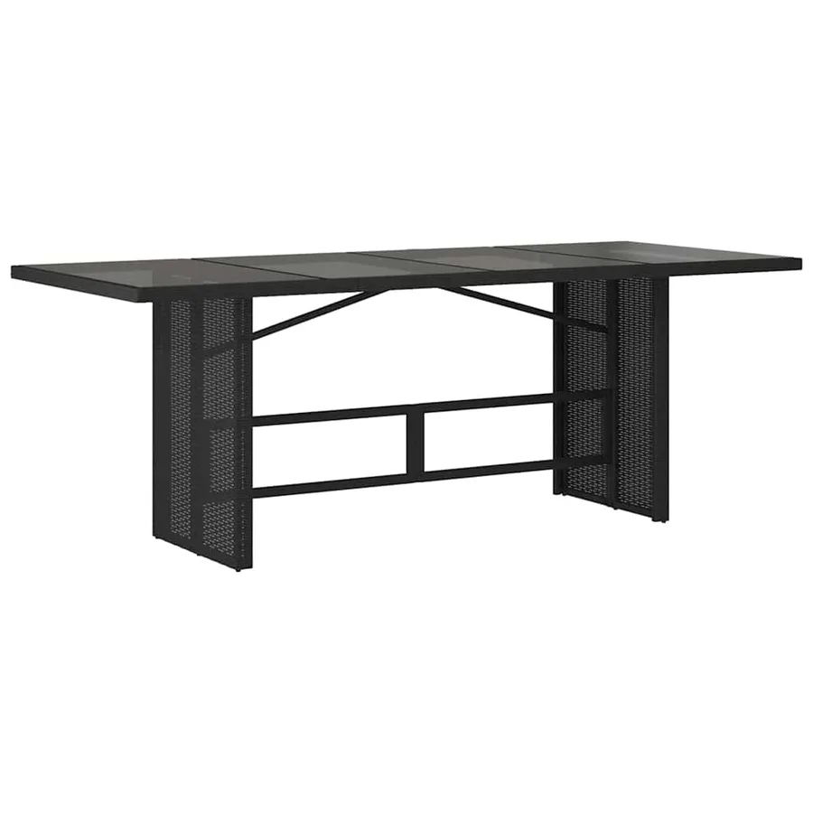 Ensemble de salle à manger pour jardin 7 pcs Noir polyrotin - 5