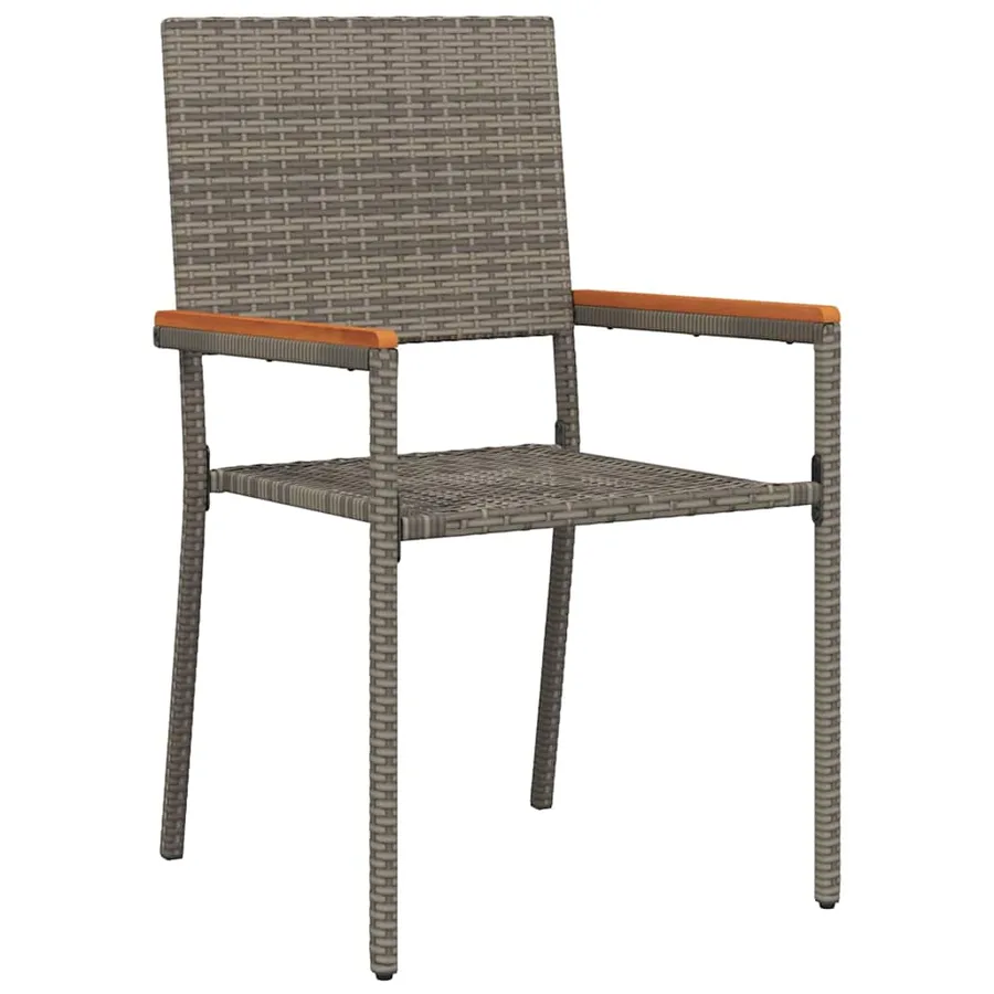 Chaises empilables de jardin 2 pcs Gris et marron - 4