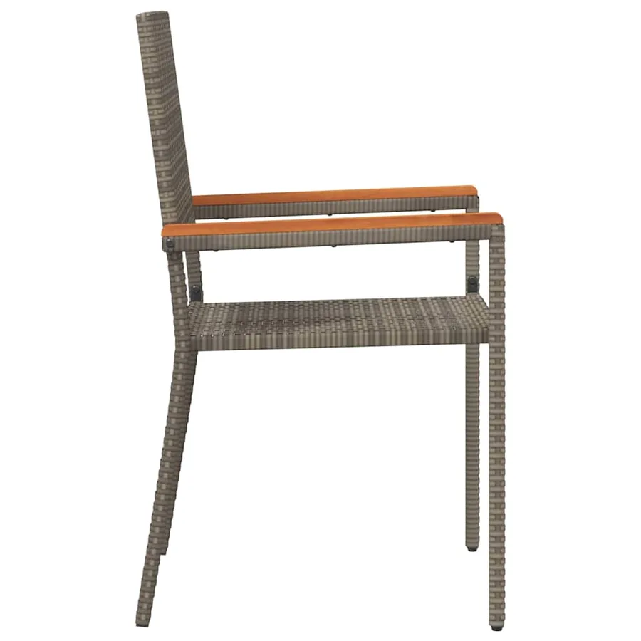 Chaises empilables de jardin 2 pcs Gris et marron - 6
