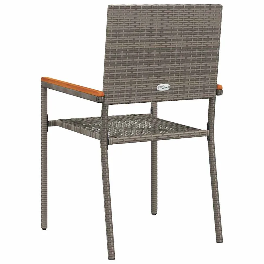 Chaises empilables de jardin 2 pcs Gris et marron - 7