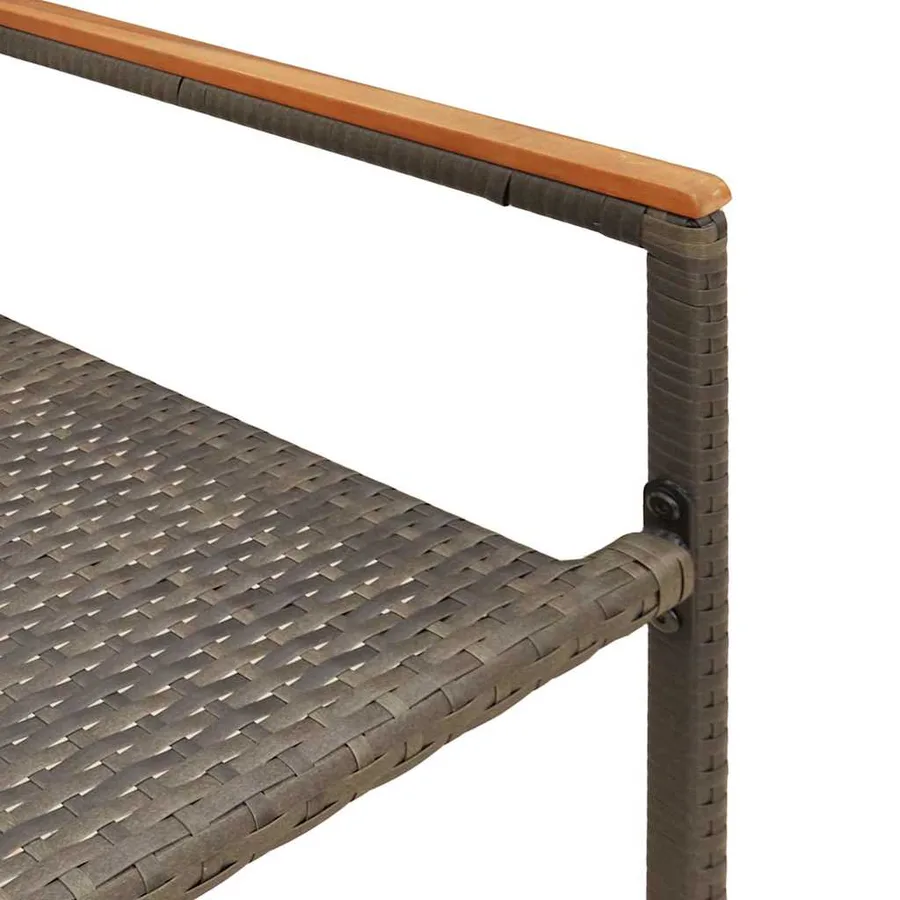 Chaises empilables de jardin 2 pcs Gris et marron - 9