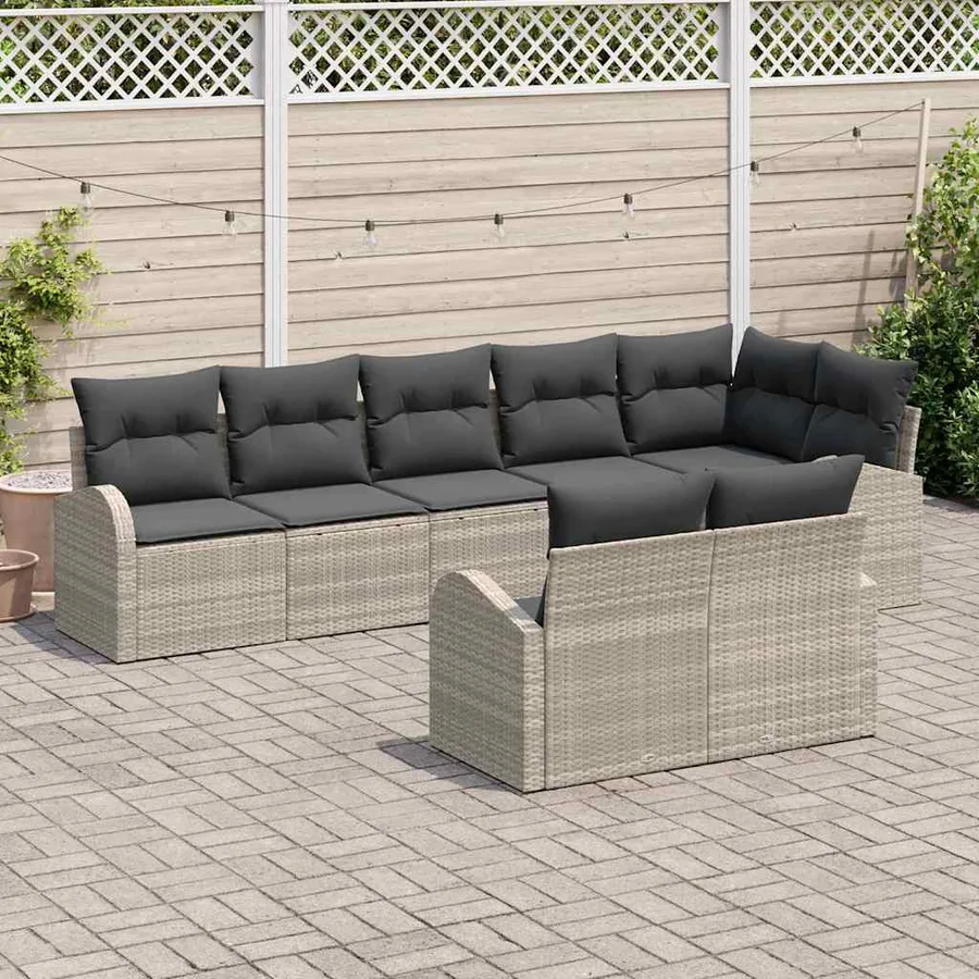 Ensemble de canapé de jardin Gris clair 55 x 55 x 37 cm - 3