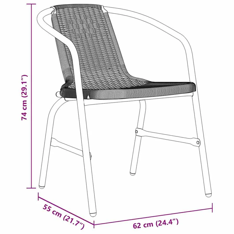 Ensemble de salle à manger pour jardin 5 pcs Noir - 10